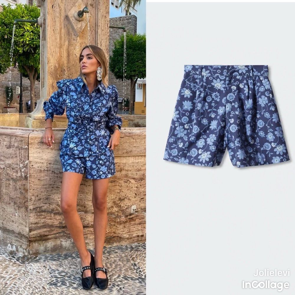 Mango Floral-print shorts